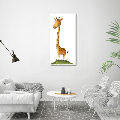 Verticale glasfoto Giraffe