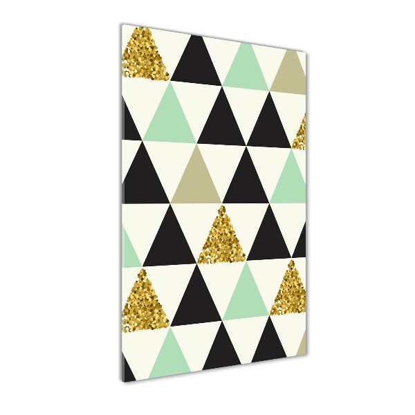 Verticaal glasschilderij Kleurrijke driehoeken