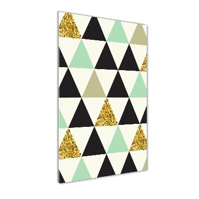 Verticaal glasschilderij Kleurrijke driehoeken