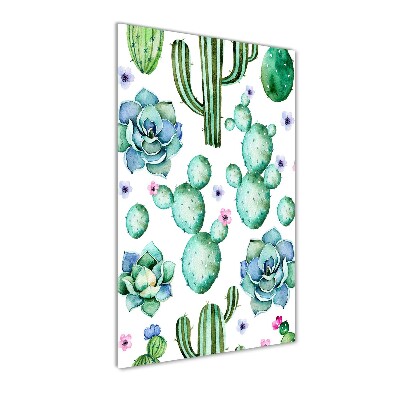 Verticaal glasschilderij Cactussen