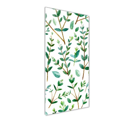 Verticaal glasschilderij Eucalyptus takken