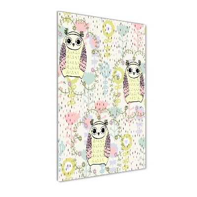 Verticale glasfoto Uilen