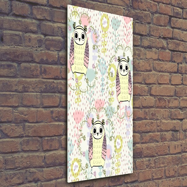 Verticale glasfoto Uilen