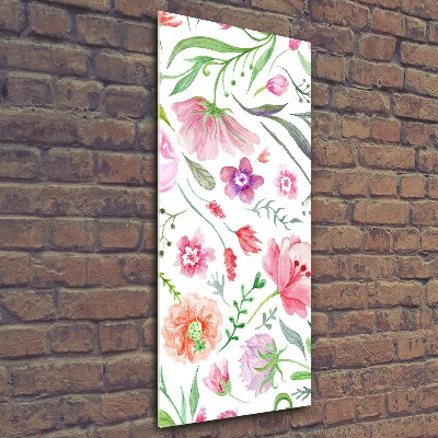 Verticale glasfoto Wilde bloemen