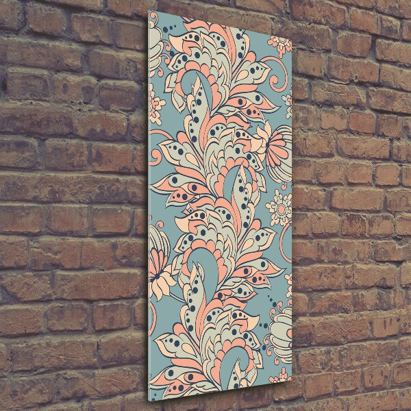 Foto obraz na szkle pionowy Etniczne kwiaty