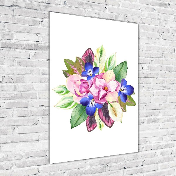 Verticale foto op glas Een boeket bloemen