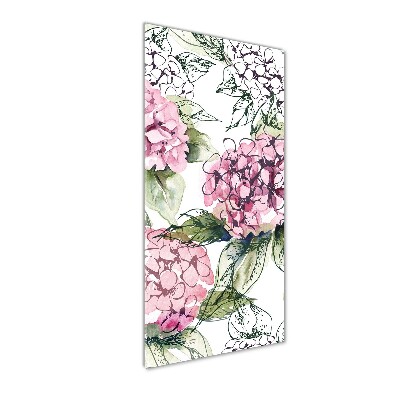 Verticale glasfoto Hortensia