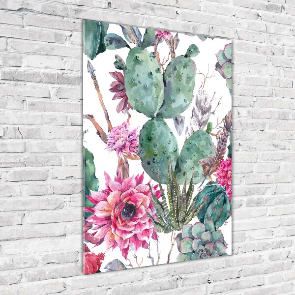 Verticale glasfoto Cactussen
