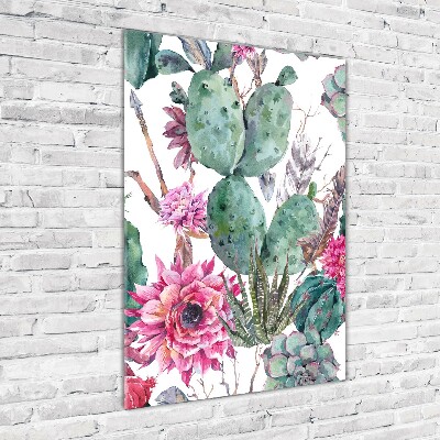 Verticale glasfoto Cactussen