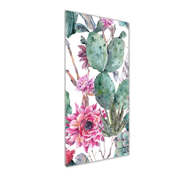 Verticale glasfoto Cactussen