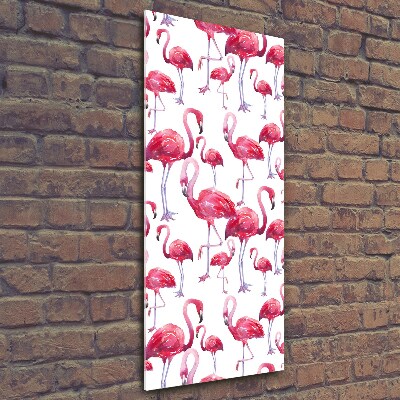 Verticale glasfoto Flamingo's