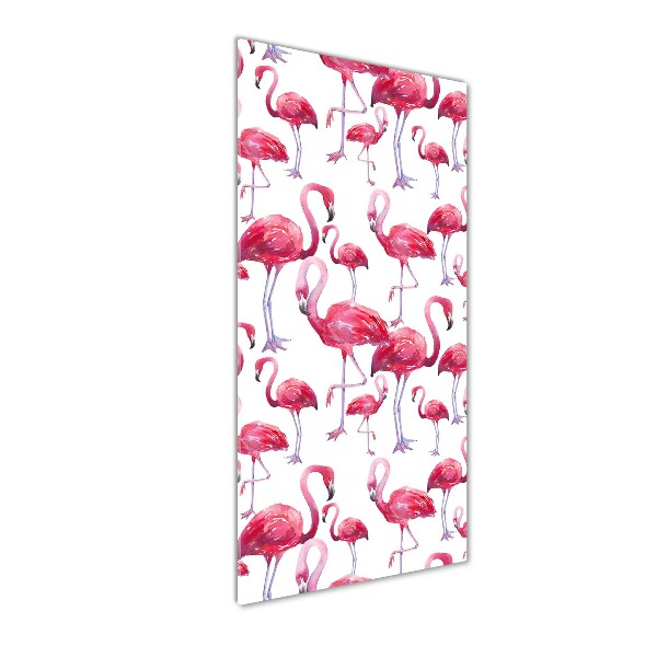 Verticale glasfoto Flamingo's