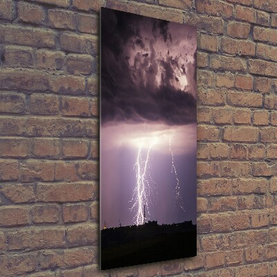 Verticale glasfoto Onweer