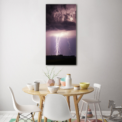Verticale glasfoto Onweer