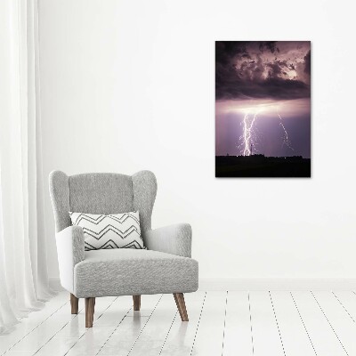 Verticale glasfoto Onweer