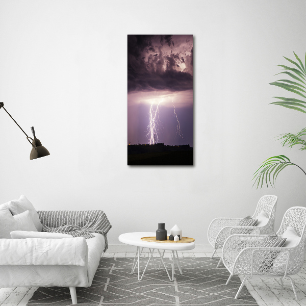 Verticale glasfoto Onweer