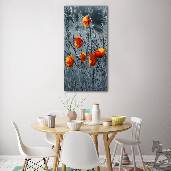 Foto obraz szkło hartowane pionowy Polne maki