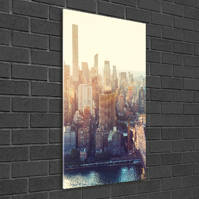 Verticale foto op glas New York vanuit vogelperspectief