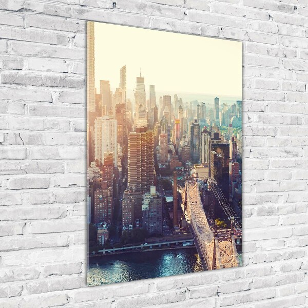 Verticale foto op glas New York vanuit vogelperspectief