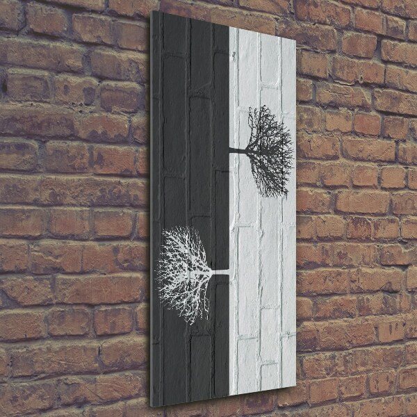 Verticaal glasschilderij Bomen op de muur