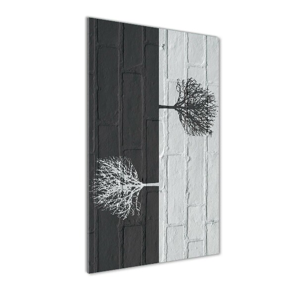 Verticaal glasschilderij Bomen op de muur