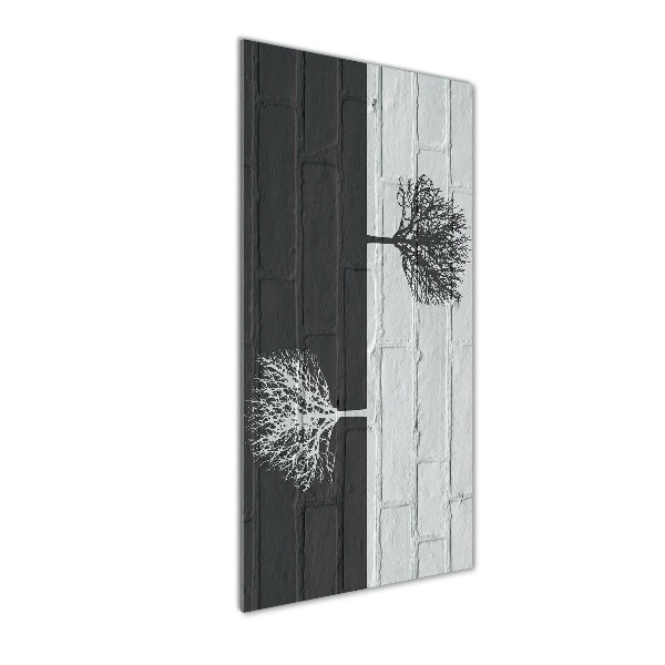 Verticaal glasschilderij Bomen op de muur