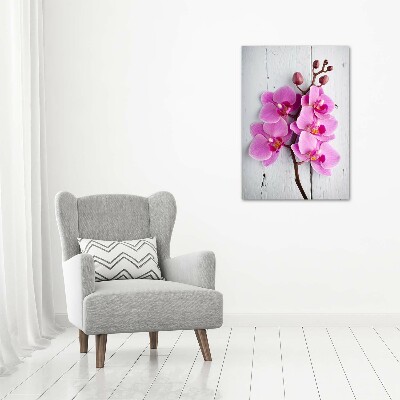 Verticale glasfoto Roze orchidee