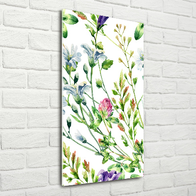 Verticale foto op glas Wilde bloemen