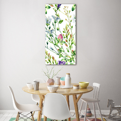 Verticale foto op glas Wilde bloemen