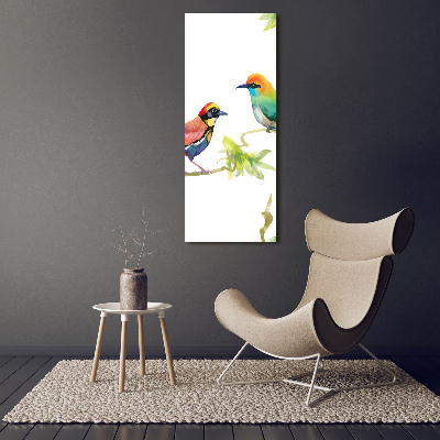Verticaal glasschilderij Vogels