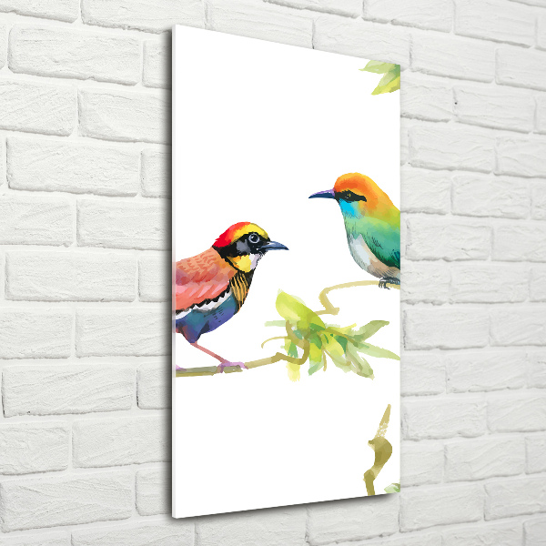 Verticaal glasschilderij Vogels