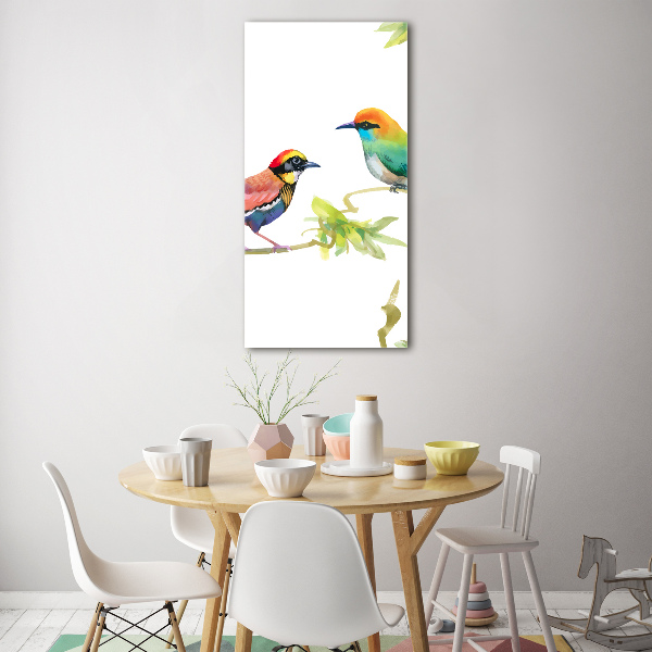 Verticaal glasschilderij Vogels