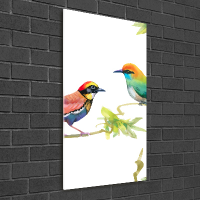 Verticaal glasschilderij Vogels