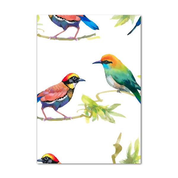 Verticaal glasschilderij Vogels