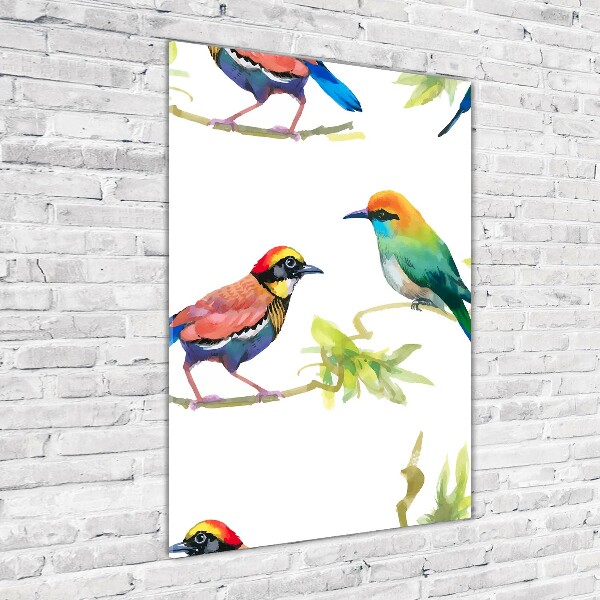 Verticaal glasschilderij Vogels