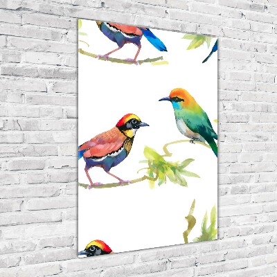 Verticaal glasschilderij Vogels