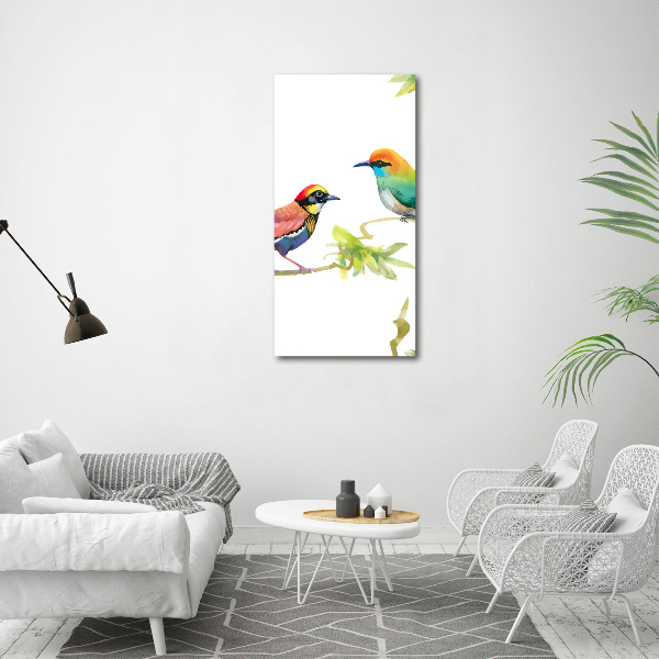 Verticaal glasschilderij Vogels
