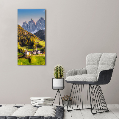 Foto obraz na szkle pionowy Miasteczko w górach