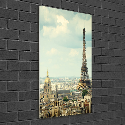 Verticale glasfoto Eiffeltoren Parijs