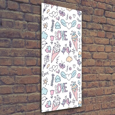 Foto obraz szklany pionowy Romantyczny wzór