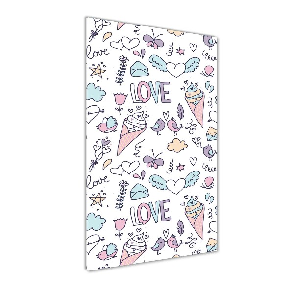 Foto obraz szklany pionowy Romantyczny wzór