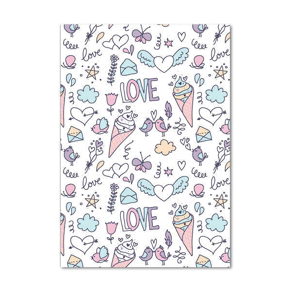 Foto obraz szklany pionowy Romantyczny wzór