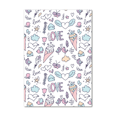 Foto obraz szklany pionowy Romantyczny wzór