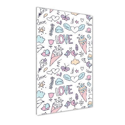 Foto obraz szklany pionowy Romantyczny wzór