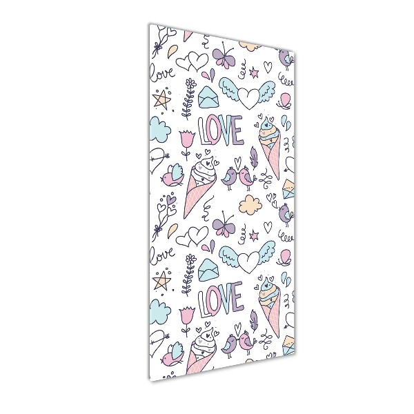 Foto obraz szklany pionowy Romantyczny wzór