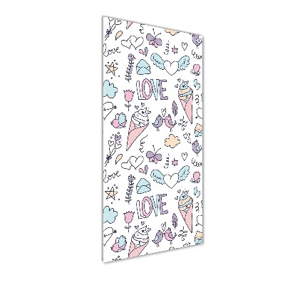 Foto obraz szklany pionowy Romantyczny wzór