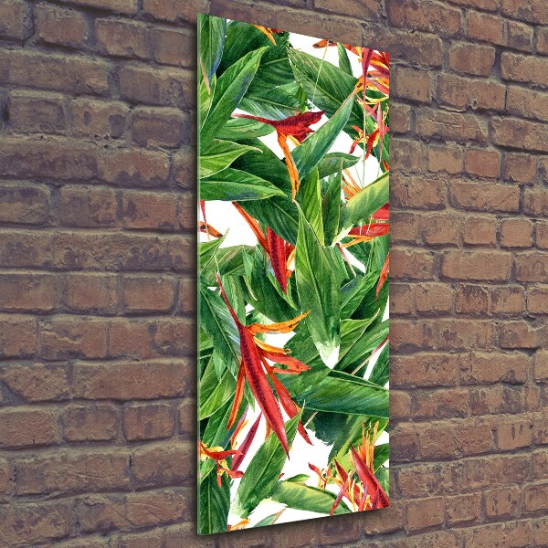 Verticaal glasschilderij Strelitzia reginae