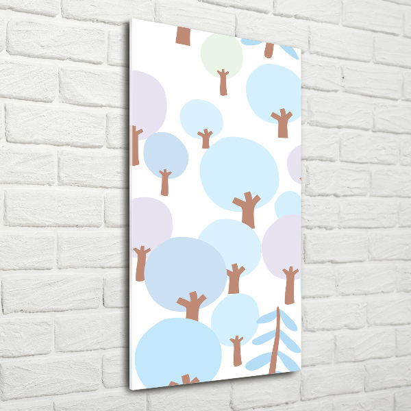 Verticale glasfoto Bomen