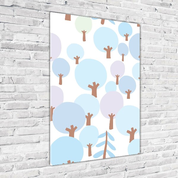 Verticale glasfoto Bomen