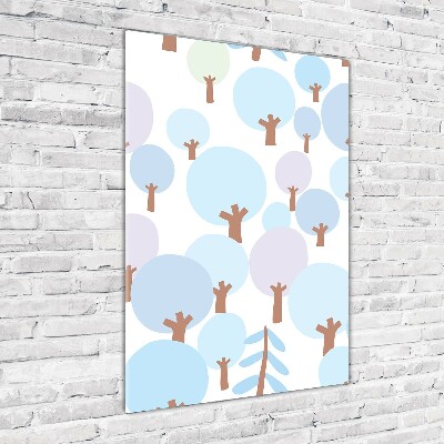 Verticale glasfoto Bomen